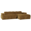 Woood Mojo Chaise Longue Bank Rechts Geweven Ribstof Honinggeel
