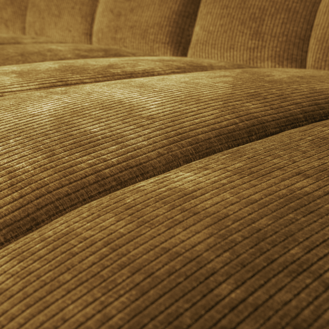 Woood Mojo Chaise Longue Bank Rechts Geweven Ribstof Honinggeel