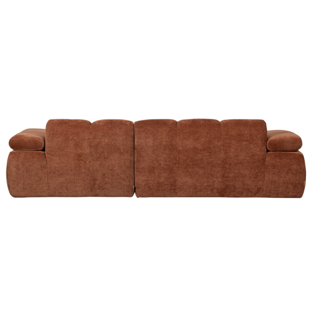 Woood Mojo Chaise Longue Bank Rechts Geweven Ribstof Roestbruin