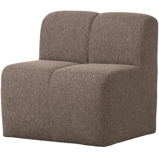 Woood Mojo Eetbankje 84cm Met Rugleuning Boucle Bruin Melange