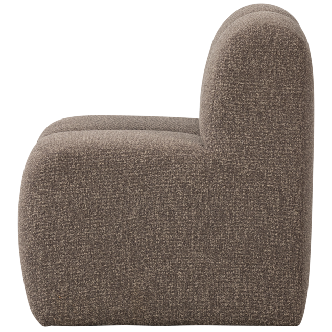 Woood Mojo Eetbankje 84cm Met Rugleuning Boucle Bruin Melange