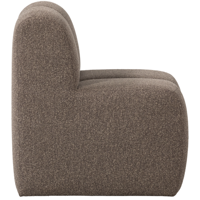 Woood Mojo Eetbankje 84cm Met Rugleuning Boucle Bruin Melange