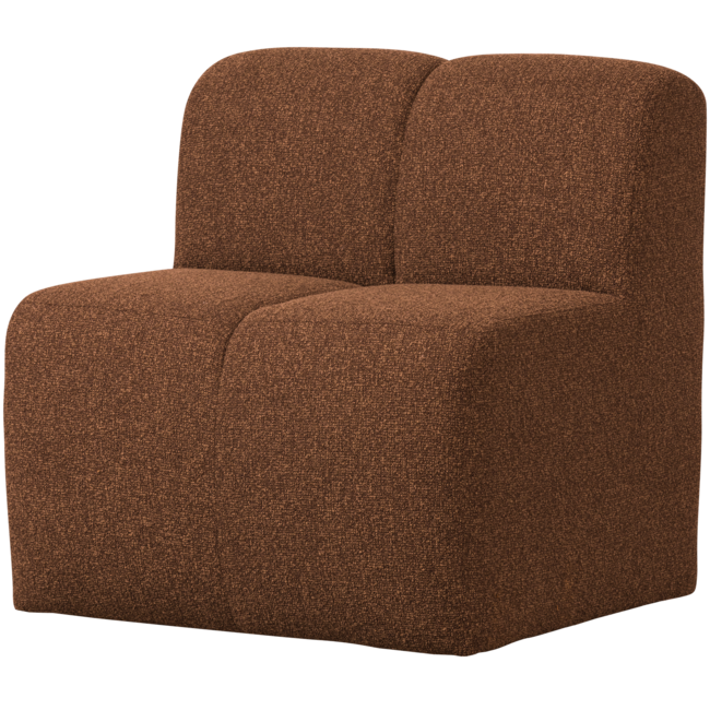 Woood Mojo Eetbankje 84cm Met Rugleuning Boucle Roestbruin Melange