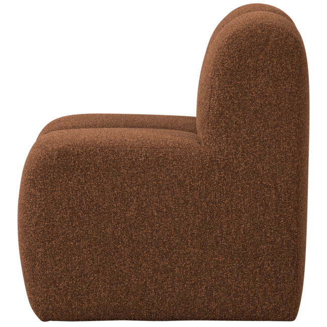 Woood Mojo Eetbankje 84cm Met Rugleuning Boucle Roestbruin Melange