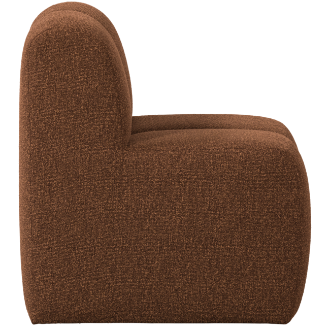 Woood Mojo Eetbankje 84cm Met Rugleuning Boucle Roestbruin Melange