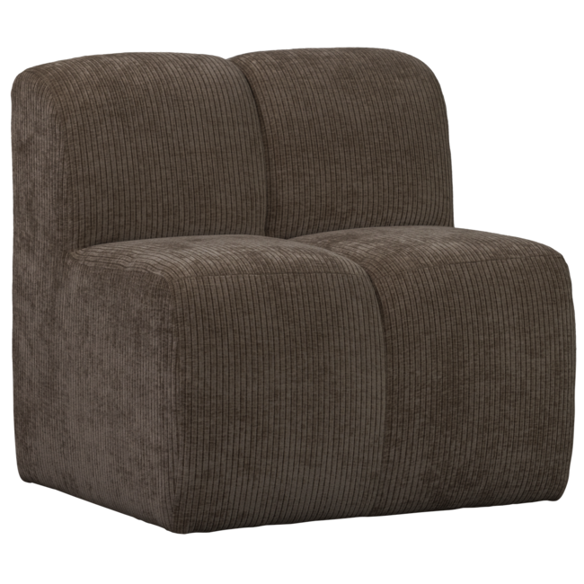 Woood Mojo Eetbankje 84cm Met Rugleuning Ribstof Bruin