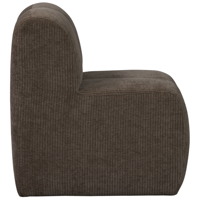 Woood Mojo Eetbankje 84cm Met Rugleuning Ribstof Bruin