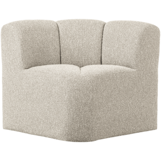 Woood Mojo Eetbankje Hoek Met Rugleuning Boucle Beige Melange