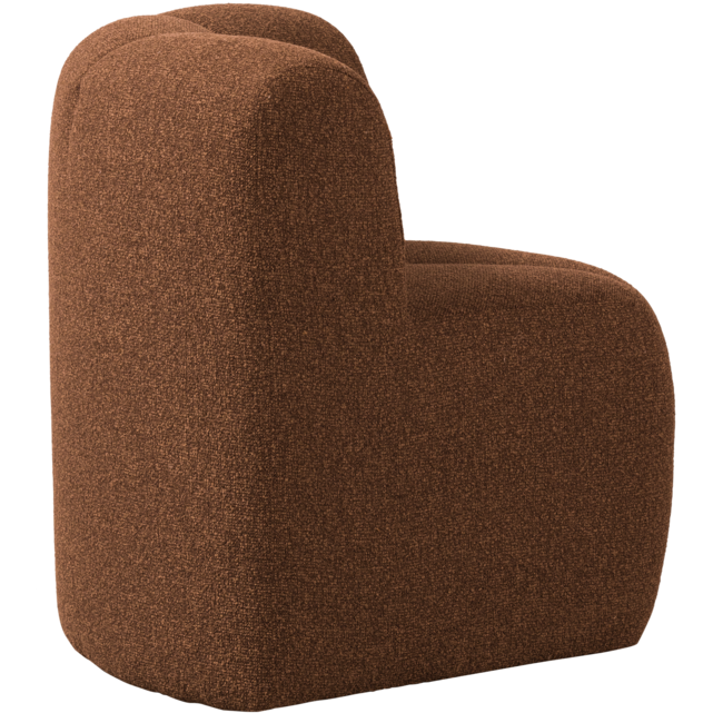 Woood Mojo Eetbankje Hoek Met Rugleuning Boucle Roestbruin Melange