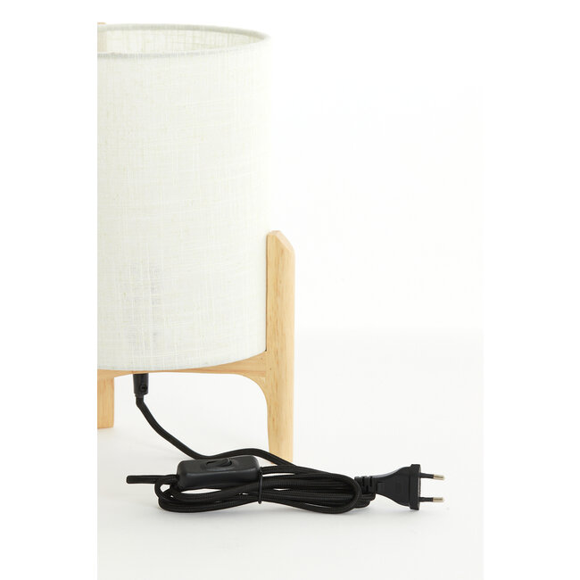 Light en Living Tafellamp Ø22x33 cm LITTO naturel+linnen wit