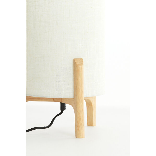 Light en Living Tafellamp Ø22x33 cm LITTO naturel+linnen wit