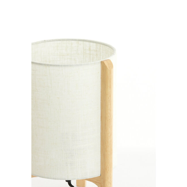 Light en Living Tafellamp Ø22x33 cm LITTO naturel+linnen wit