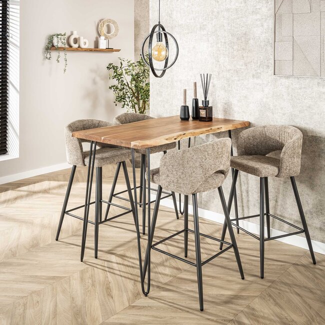 WoonStijl Barstoel Salon Tissee cargo zandkleur