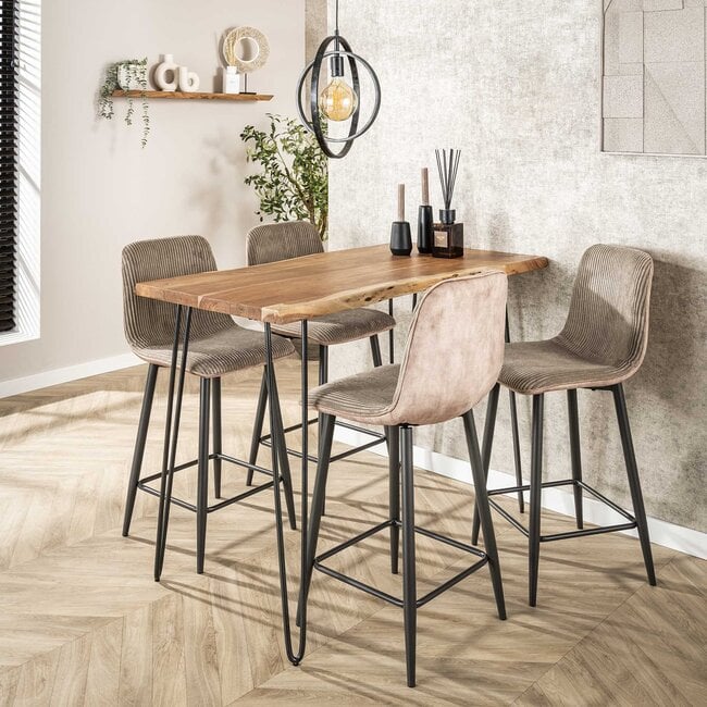 WoonStijl Barstoel Rib Rock zand
