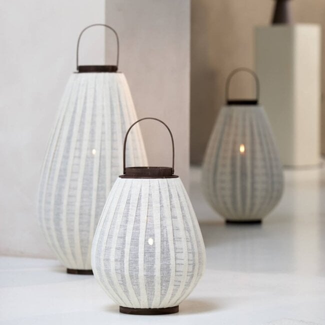 Light en Living Windlicht Ø36X55 cm DAZIO Linen Natural+donkerbruin hout