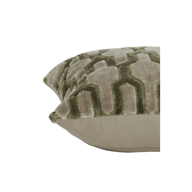 Light en Living Kussen 45x45 cm JEMBANA zand+olijf groen