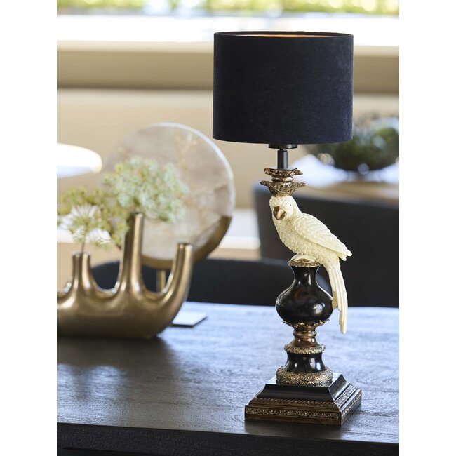 Light en Living Lampvoet 14,5x14,5x46,5 cm NYASA antiek brons-zwart-crème