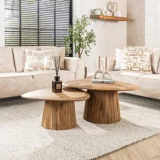 WoonStijl Salontafel set van 2 wave driehoekig blad