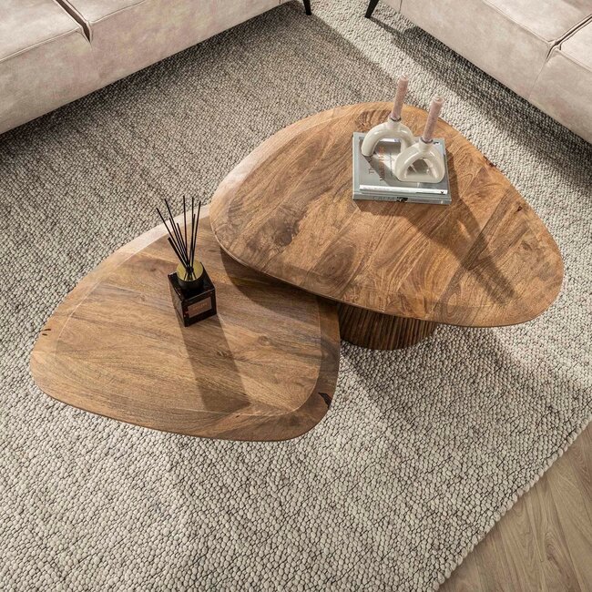 WoonStijl Salontafel set van 2 wave driehoekig blad