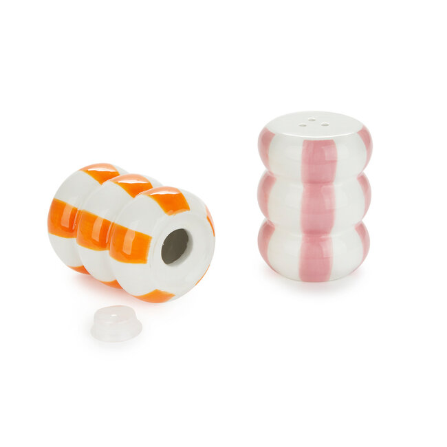 Balvi Peper en Zoutstel stel Floats oranje/roze ceramic