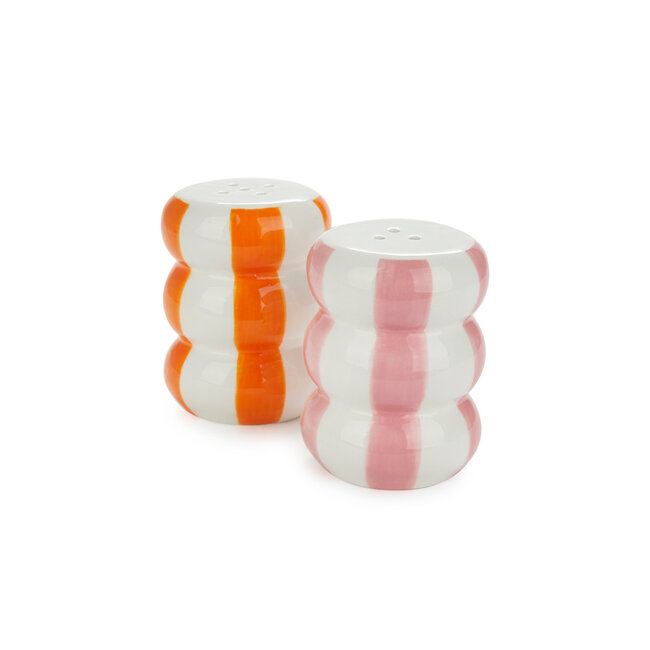 Balvi Peper en Zoutstel stel Floats oranje/roze ceramic