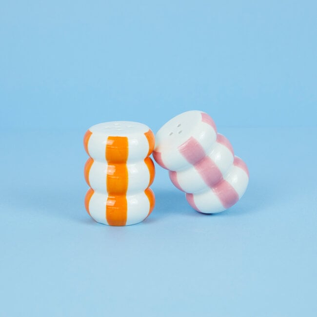 Balvi Peper en Zoutstel stel Floats oranje/roze ceramic