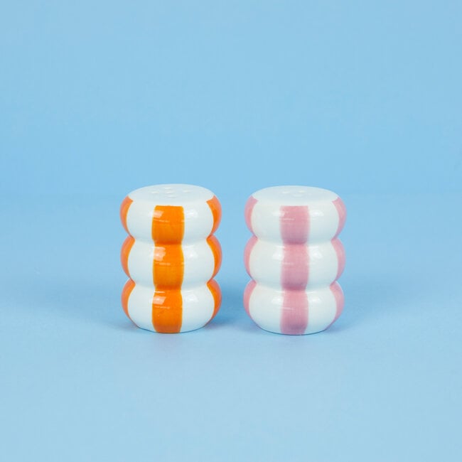 Balvi Peper en Zoutstel stel Floats oranje/roze ceramic