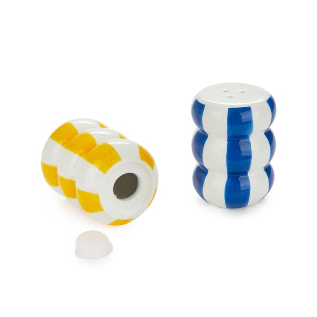 Balvi Peper en Zoutstel stel Floats geel/blauw ceramic