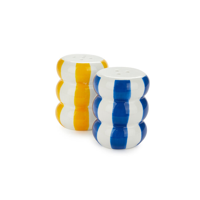 Balvi Peper en Zoutstel stel Floats geel/blauw ceramic