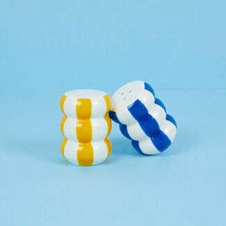 Balvi Peper en Zoutstel stel Floats geel/blauw ceramic