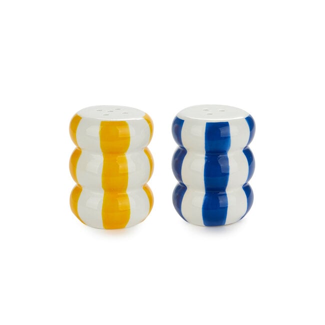 Balvi Peper en Zoutstel stel Floats geel/blauw ceramic
