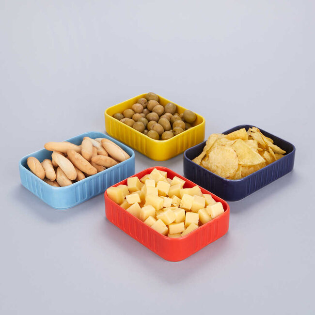 Balvi Snackbakjes set Conserverie - 4 kleuren