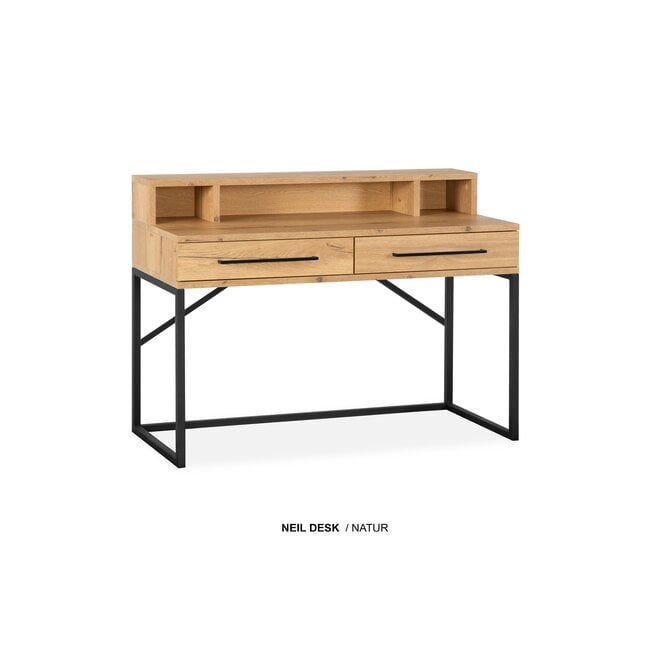 WoonMax Bureau Neil 2 lades/3 open vakken Natur showroommodel