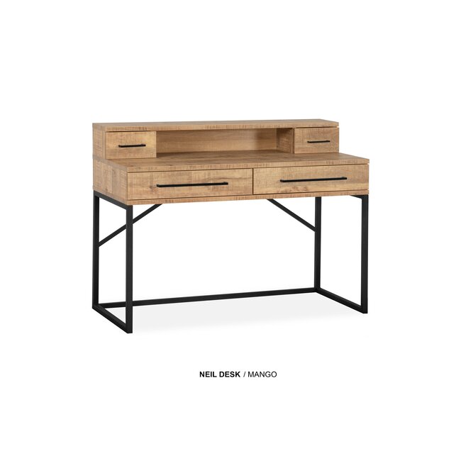 WoonMax Bureau Neil 4 lades Mango - Showroommodel