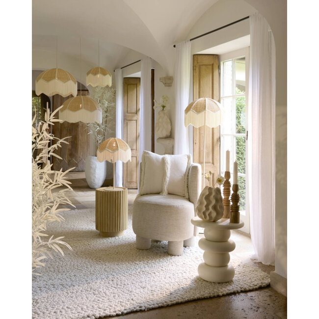 Light en Living Hanglamp Ø50x38 cm MALACIA raffia  naturel+crème