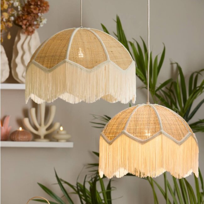 Light en Living Hanglamp Ø50x38 cm MALACIA raffia  naturel+crème