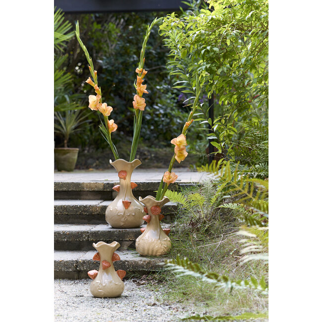Light en Living Vaas deco Ø24x40 cm ODALI keramiek  crème+oranje