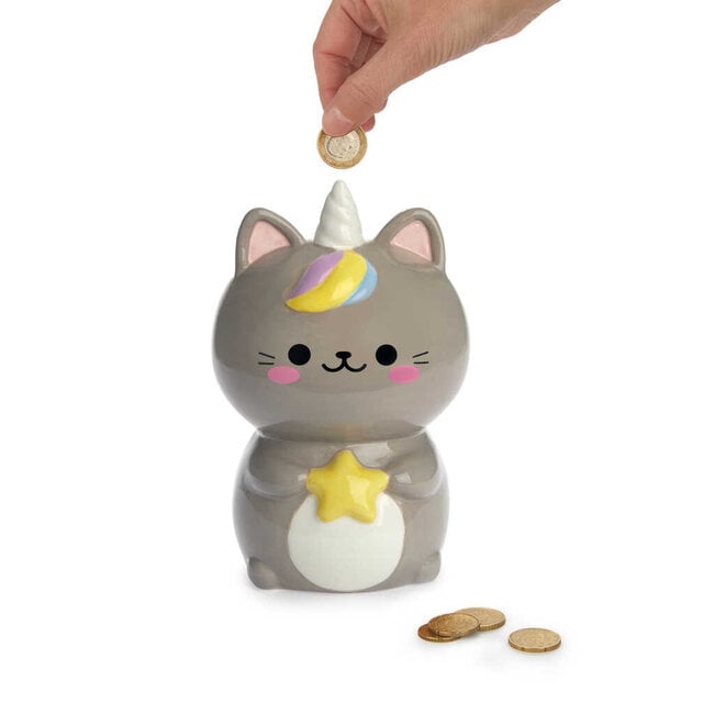 Balvi Spaarpot Kawaii  Starry grijs