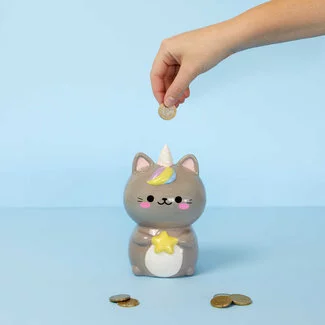 Balvi Spaarpot Kawaii  Starry grijs