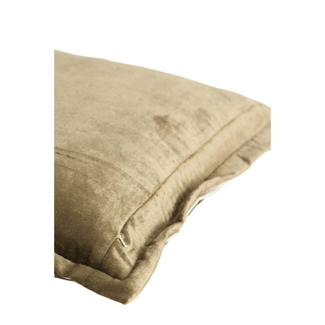 Light en Living Kussen 45x45 cm BAXLEY velvet groen+linnen naturel