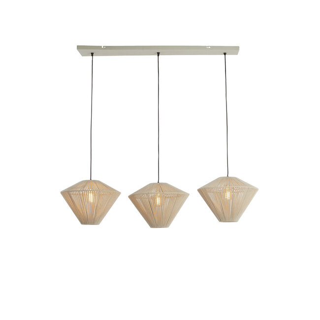 Light en Living Hanglamp 3L 120x42x130 cm FELIDA crème