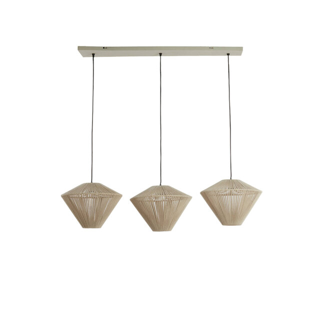 Light en Living Hanglamp 3L 120x42x130 cm FELIDA crème