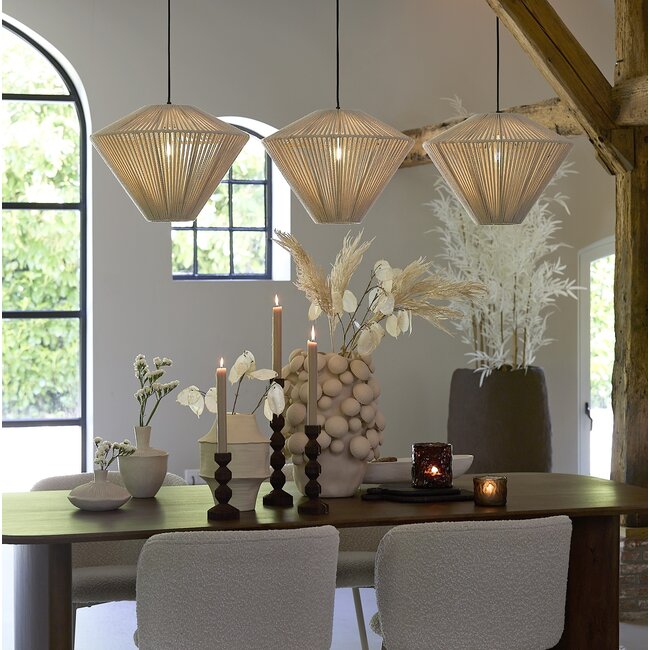 Light en Living Hanglamp 3L 120x42x130 cm FELIDA crème