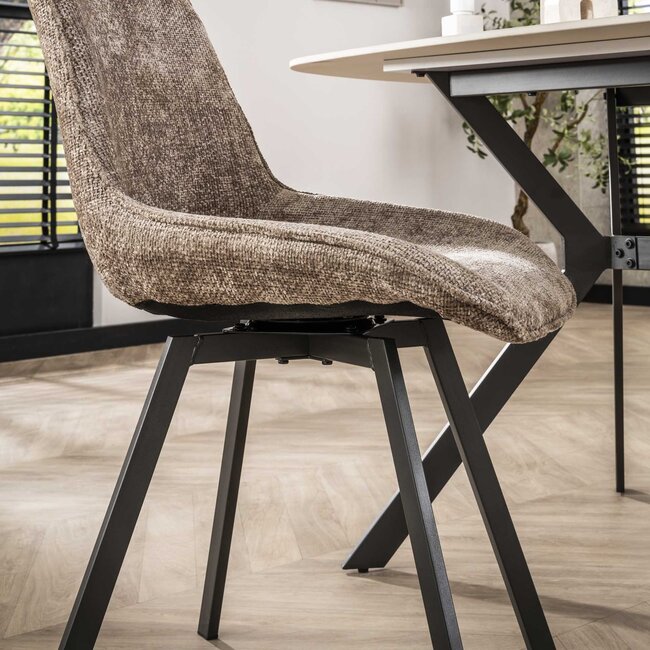 WoonStijl Eetkamerstoel Swivel - Rich champagne