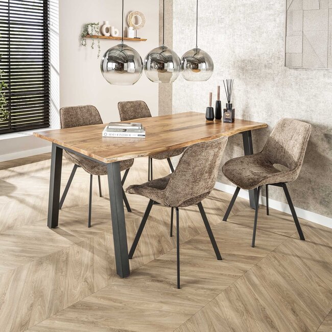 WoonStijl Eetkamerstoel Swivel - Rich champagne
