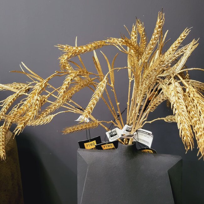 PTMD Kunsttak Leaves Plant gold metallic wheat spray