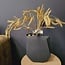 PTMD Kunsttak Leaves Plant gold metallic wheat spray