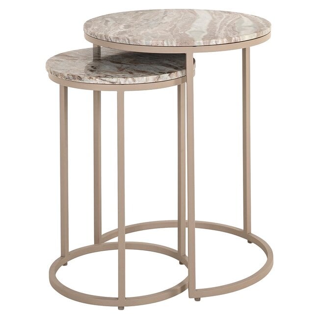 Richmond Interiors  Bijzettafel Fairfax set van 2 Stone