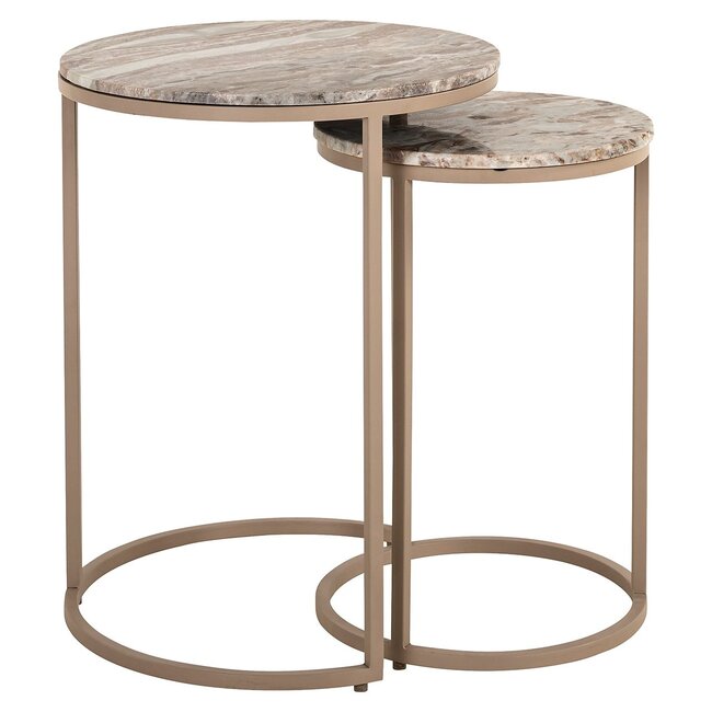 Richmond Interiors  Bijzettafel Fairfax set van 2 Stone