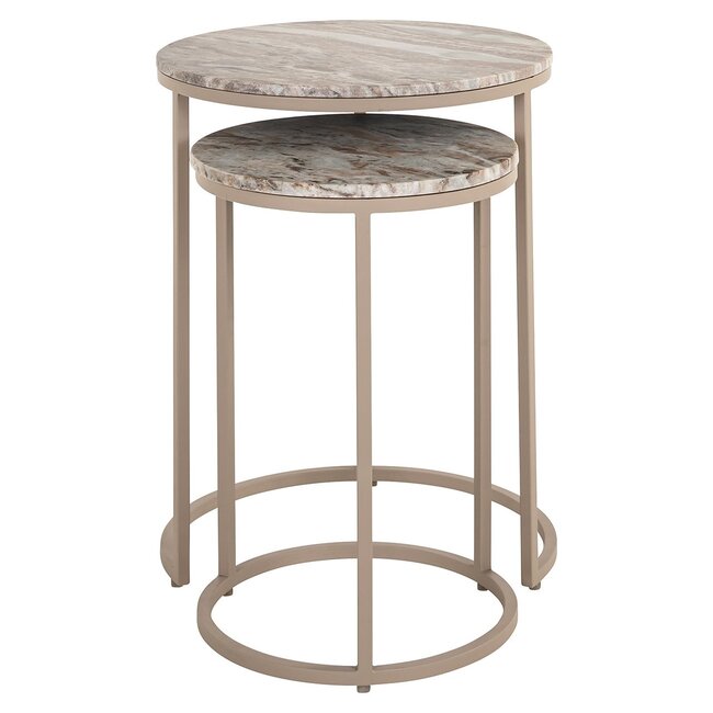 Richmond Interiors  Bijzettafel Fairfax set van 2 Stone